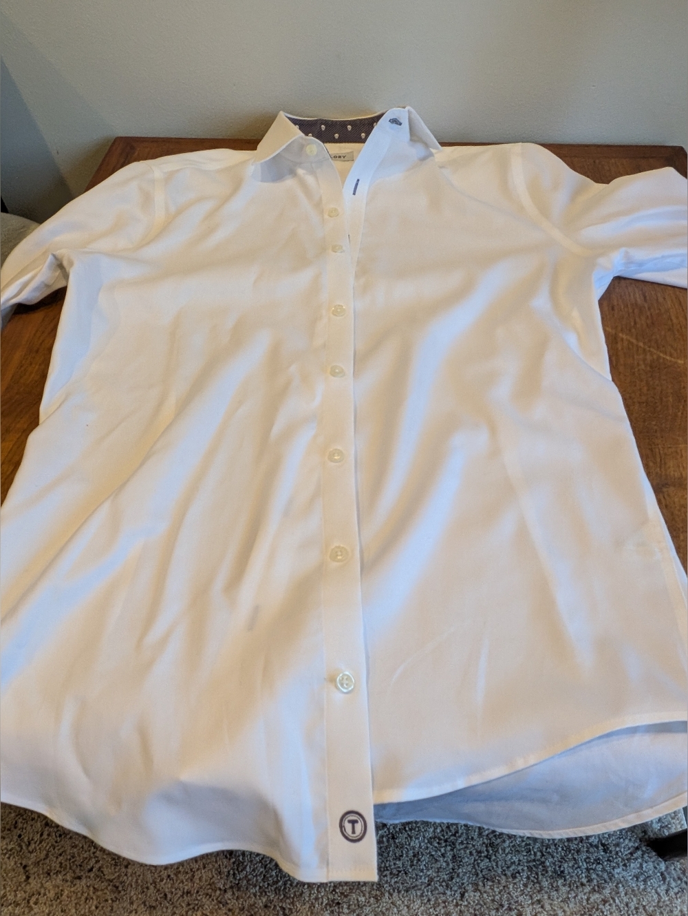 Twillory Skull Contrast Trim White Dress Shirt (Med, Trim, 15.5 34/35, see pics) - Picture 11 of 12